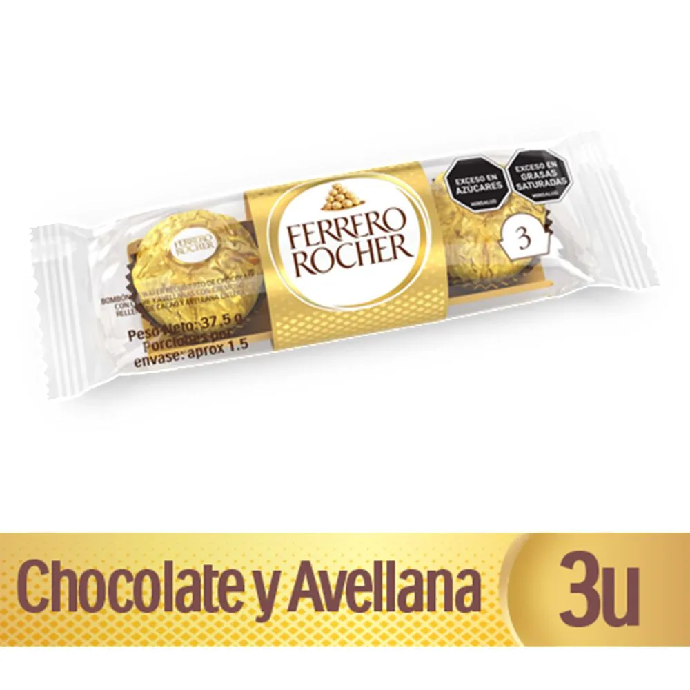 Chocolate FERRERO ROCHER De Avellana (37.5 gr)