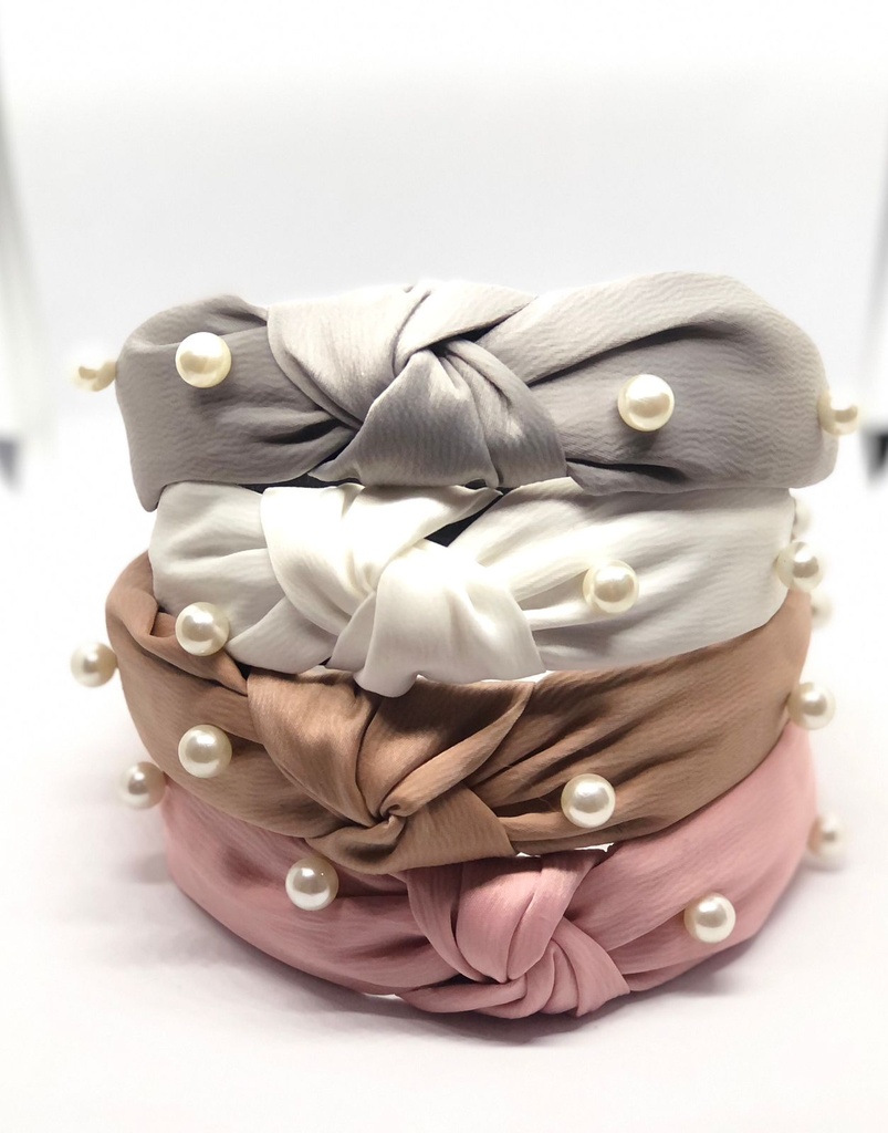 [ENC0000000001666CAP] Diadema de Tela Con Perlas Blancas