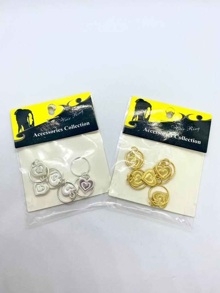 Aros Con Dije Corazón Para Trenzas