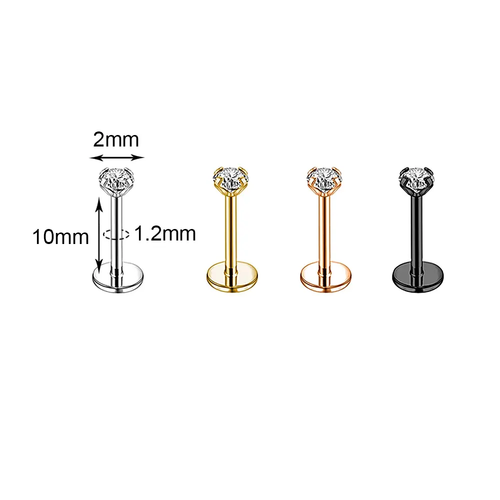 Piercing Brillo Labret En Acero