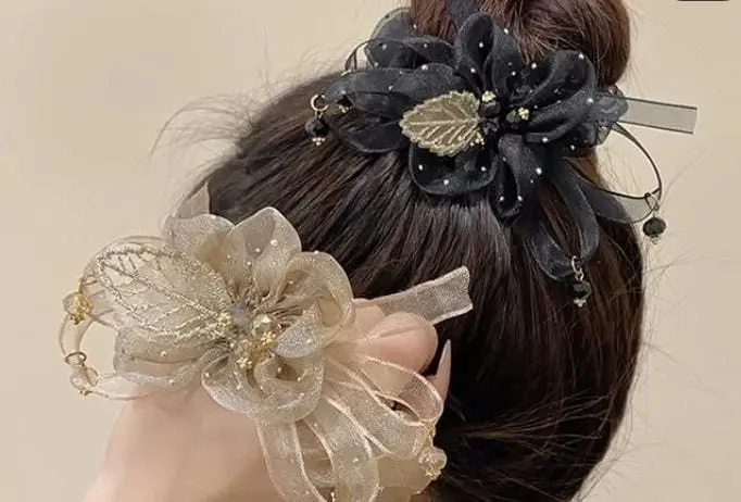 Moña Floral Con Perlitas