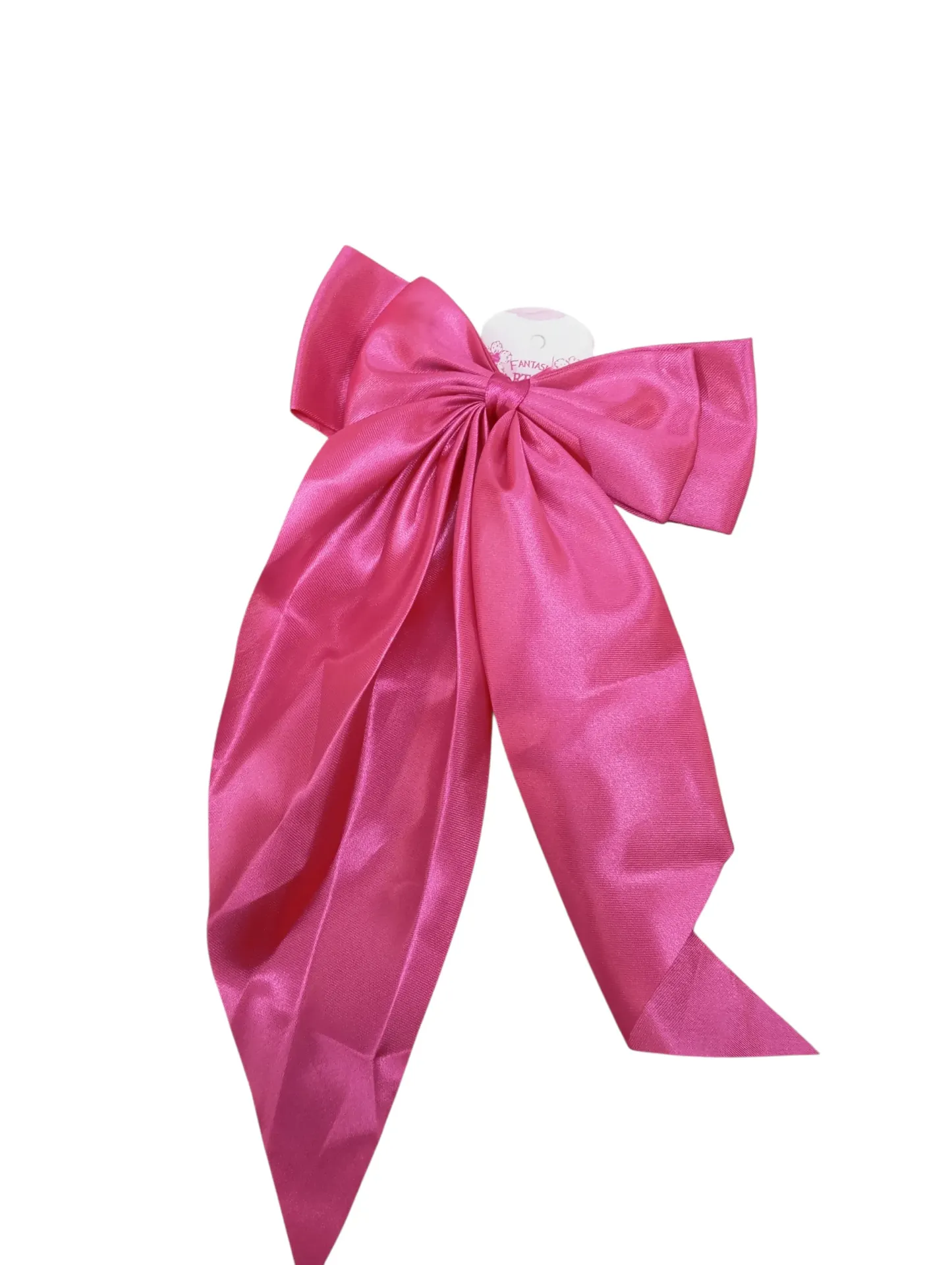 Pinza Moño Tela Satín Con Lazos Largos