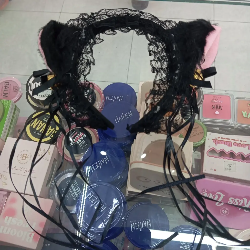 Diadema Gatita Encantada con Encaje y Listones