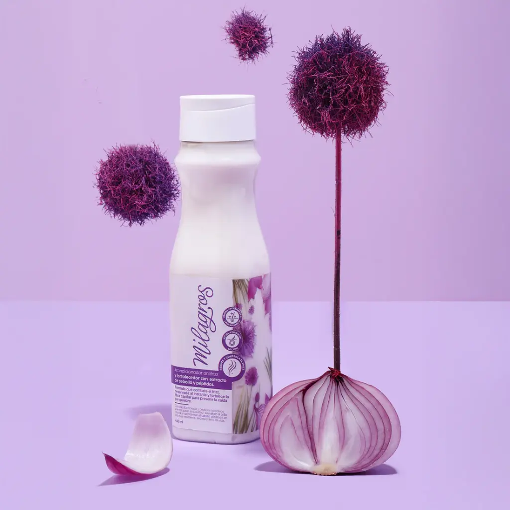 Acondicionador Antifrizz y Fortalecimiento Con Extracto De Cebolla y Peptidos de Milagros 450 ml  