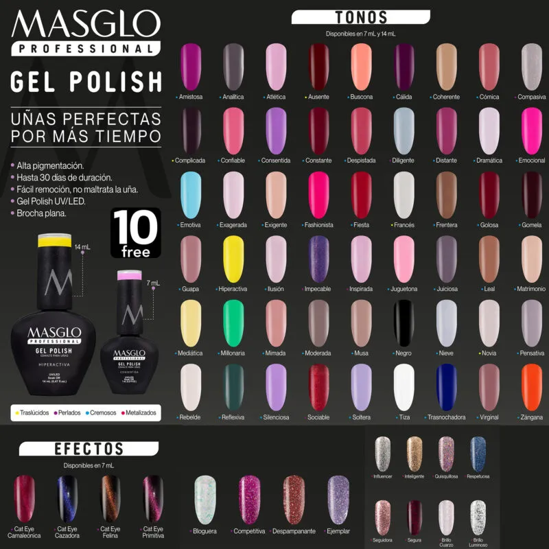 Esmalte Gel Polish Masglo 14Ml
