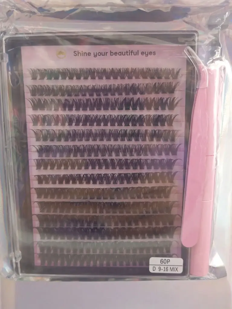 Set Pestañas Pinza Pegante Y Sellador Shine Eyes
