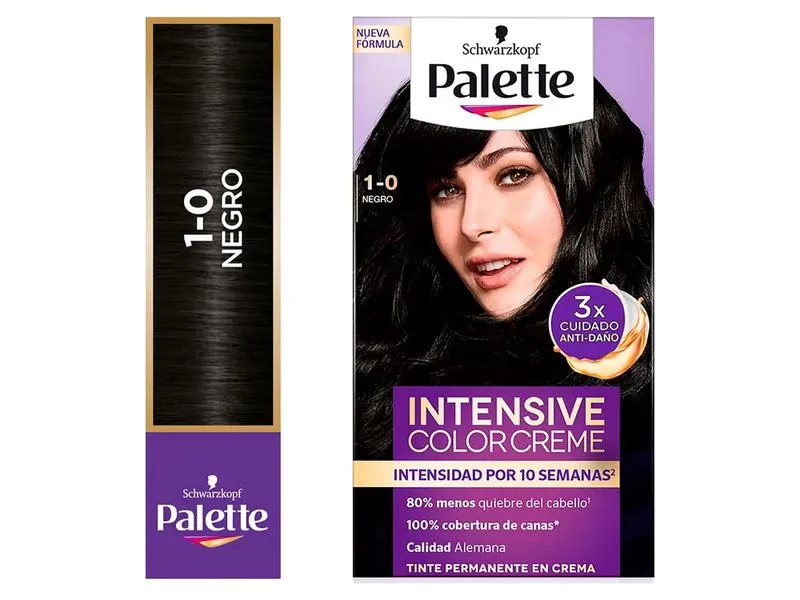 Tinte Palette Intensive Color Creme Con Amoniaco de Schwarzkopf 50 ml (Negro 1-0)