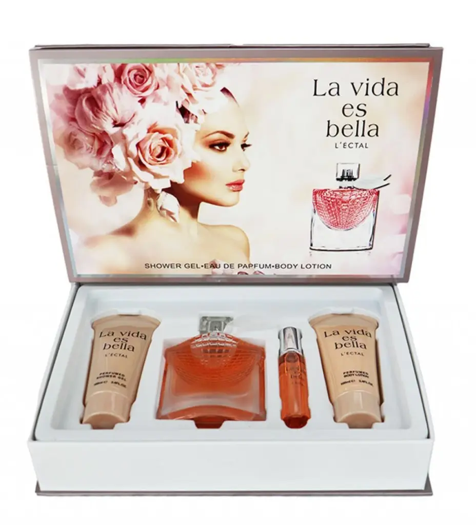 Kit Corporal Replica1.1 La Vida Es Bella Woman - Perfume 75 ml, Perfume De Bolsillo, Gel de baño 100ml,  y Crema corporal 100ml.