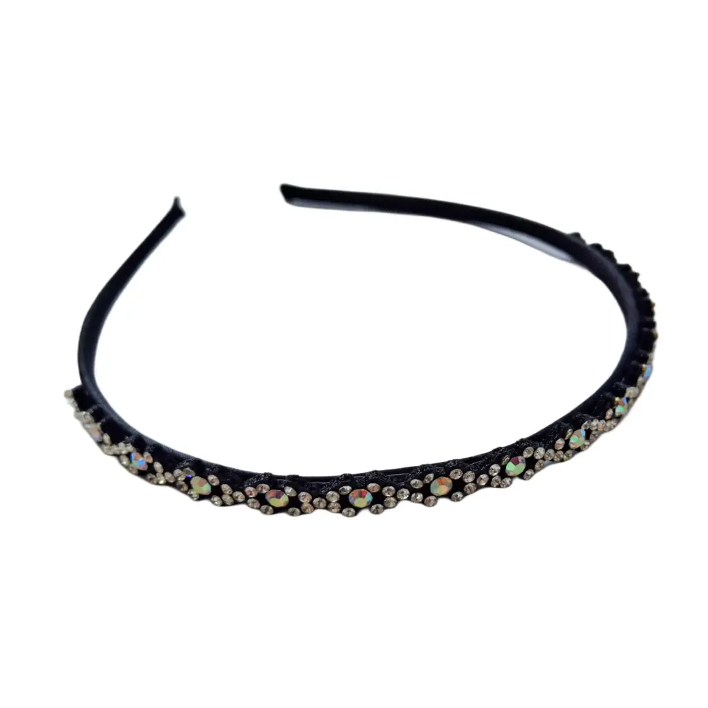 [ENC829] Diadema Cubierta de Tela Con Brillos