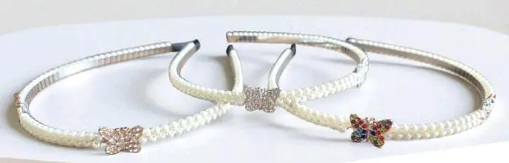 Diadema Perlas Y Mariposa 