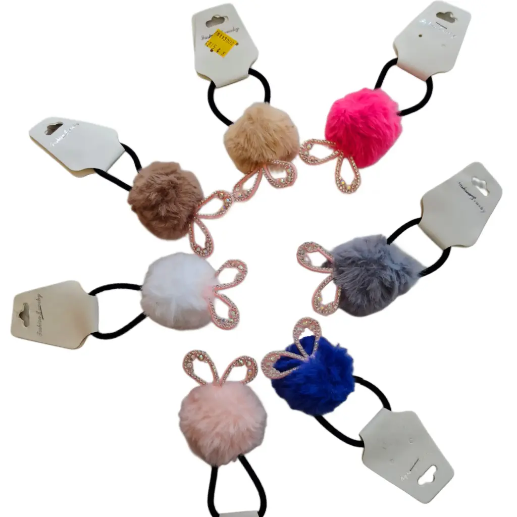 Moña Pompon Orejas Fashion Jewelry