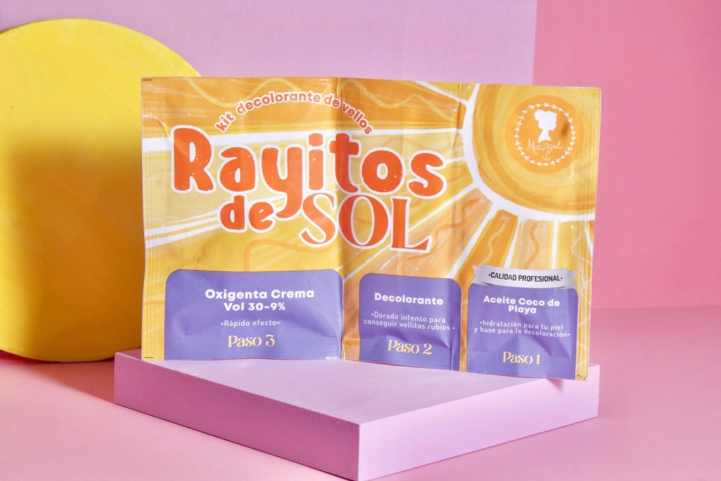 Kit Decolorante de Vellos Rayitos de Sol Sachet x310ml/10g/30ml