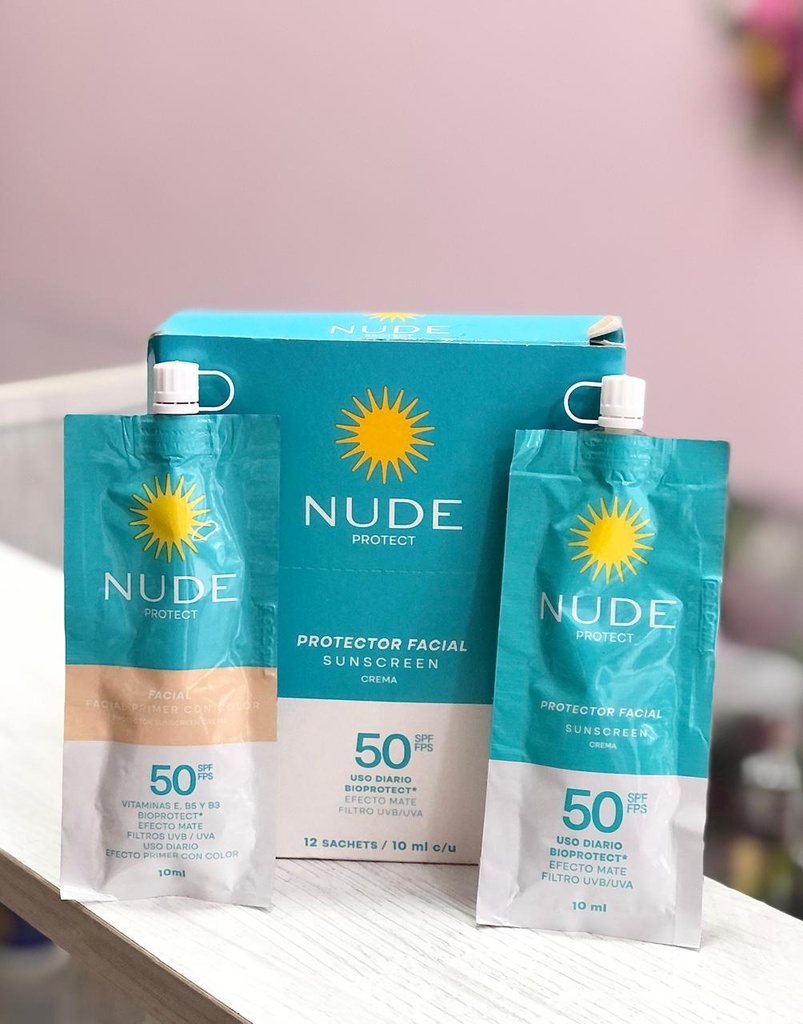 [7702044281348] Bloqueador Facial Nude Sachet 10 ml (Con Color)
