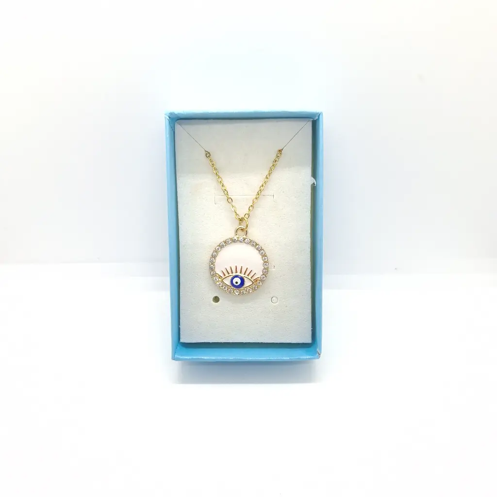 Cadena Ojo Turco Circulo con Blanco