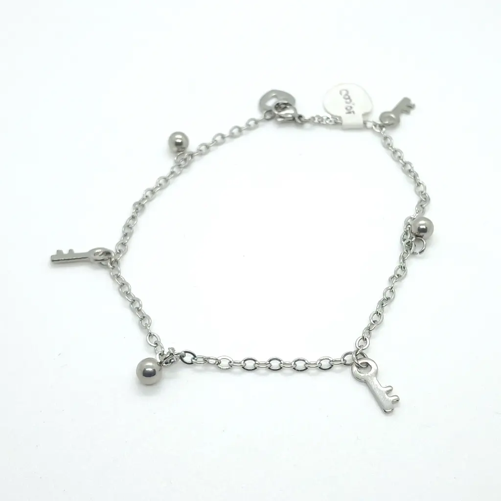 [ENC0000000000040ACC] Tobillera Llaves Plateada
