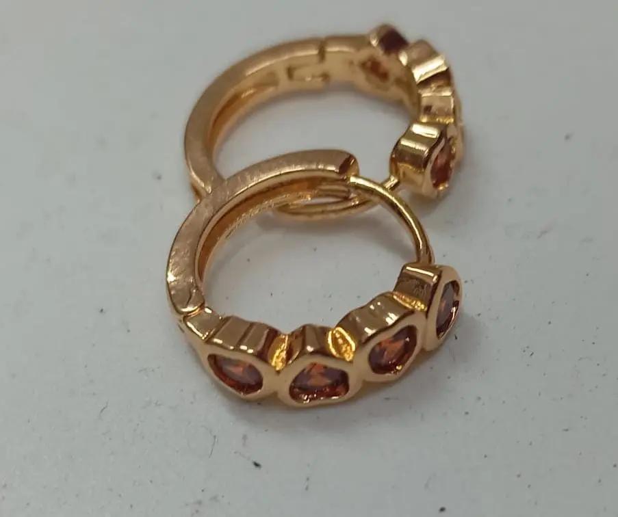 Candongas Over Gold  Con Piedras Ambar 