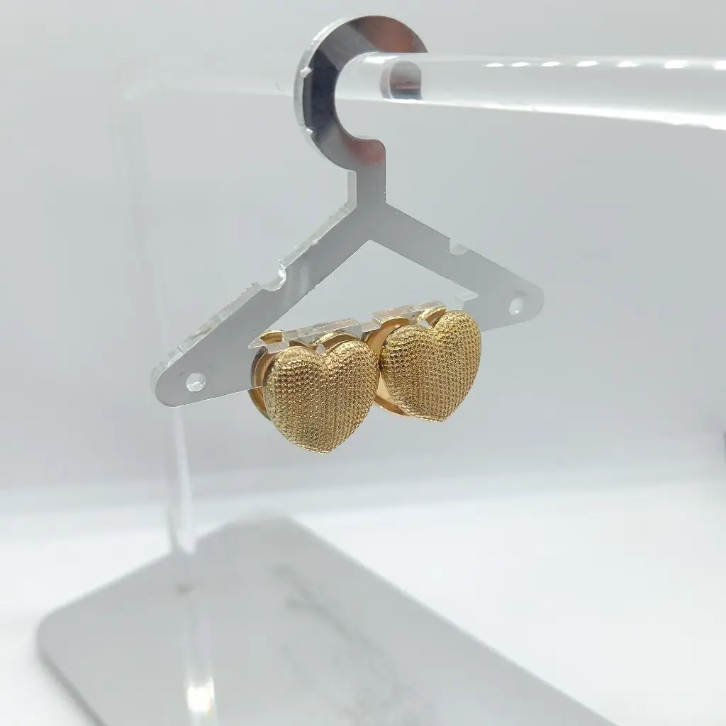 [ARETESCORAZON] Aretes Corazon De Clip Rodio