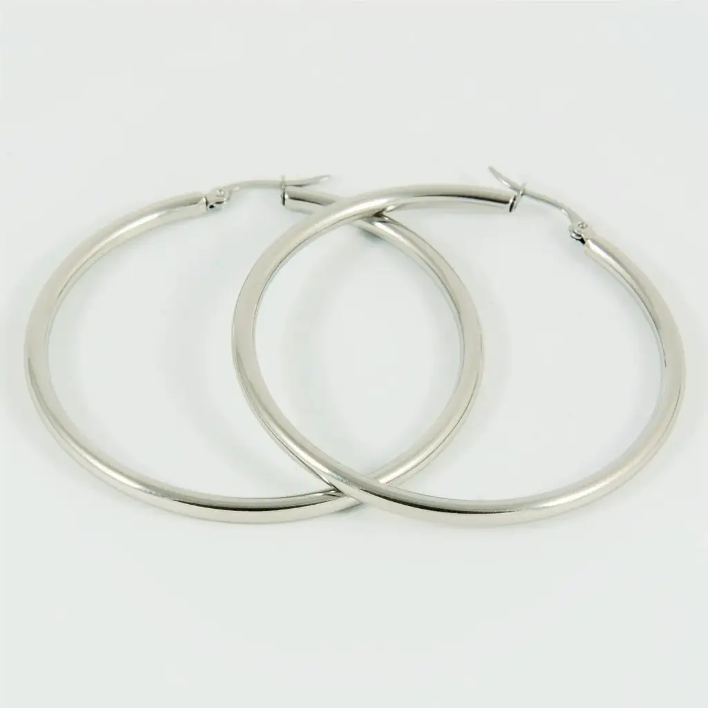 Candongas pequeñas Plateada over gold 5.2 cm