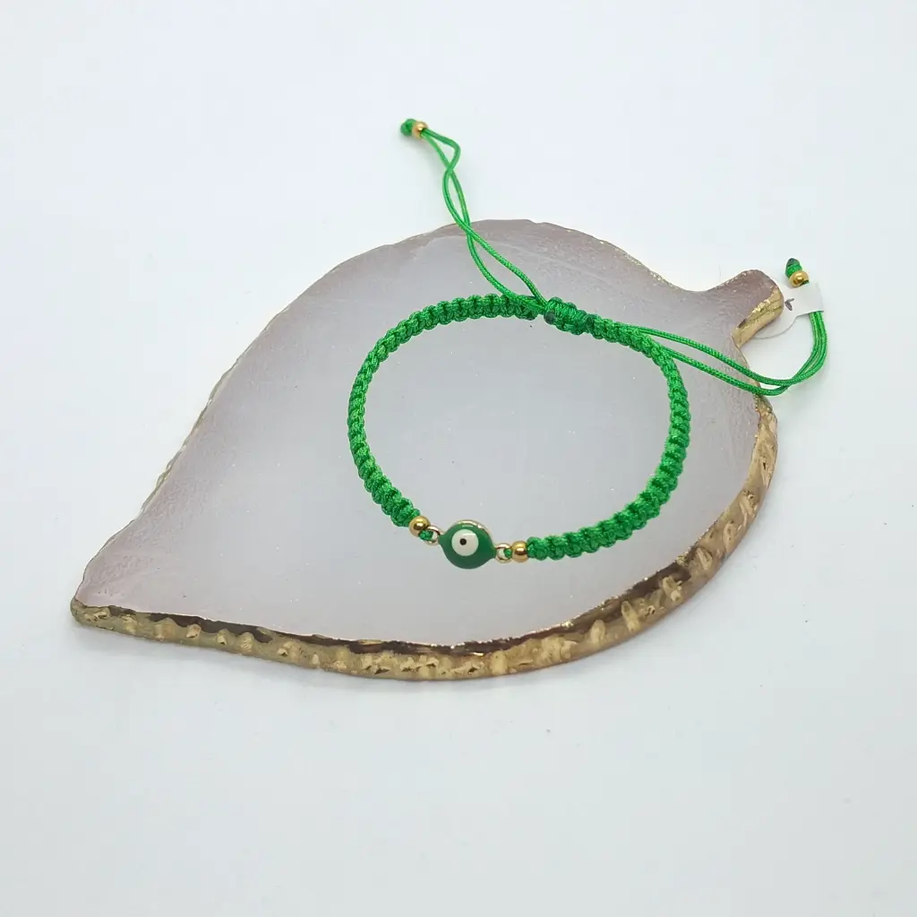 Pulsera Tejida Con Dije Ojo Turco