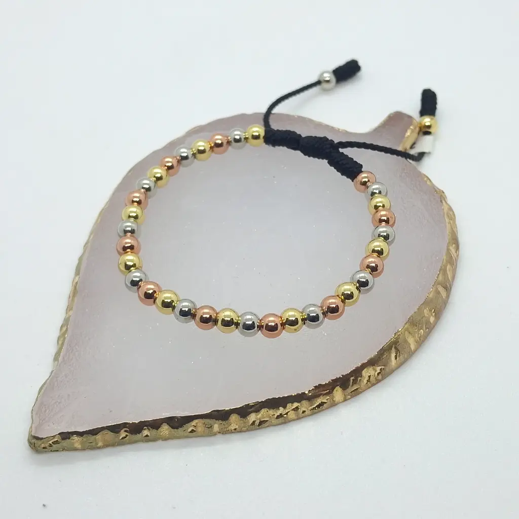 [ENC0000000000363ACC] Pulsera Balines Rodio Dorado, Rose Gold y Plata