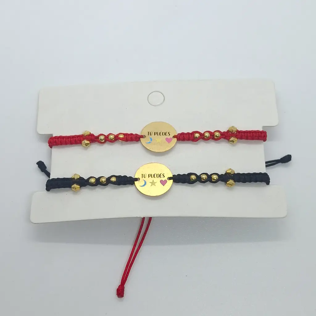 Pulsera Tejida Cartón Placa Tú Puedes