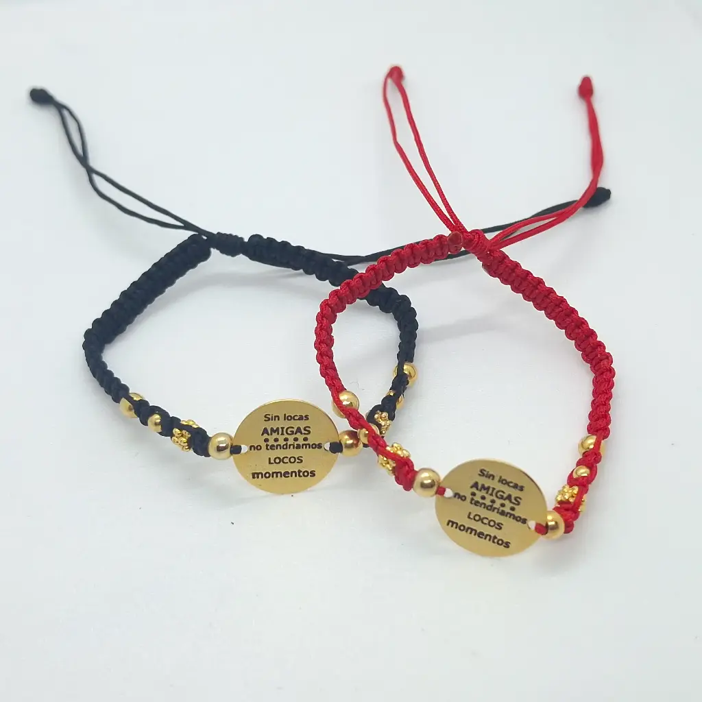 Pulsera Cartón Placa Amigas x 2