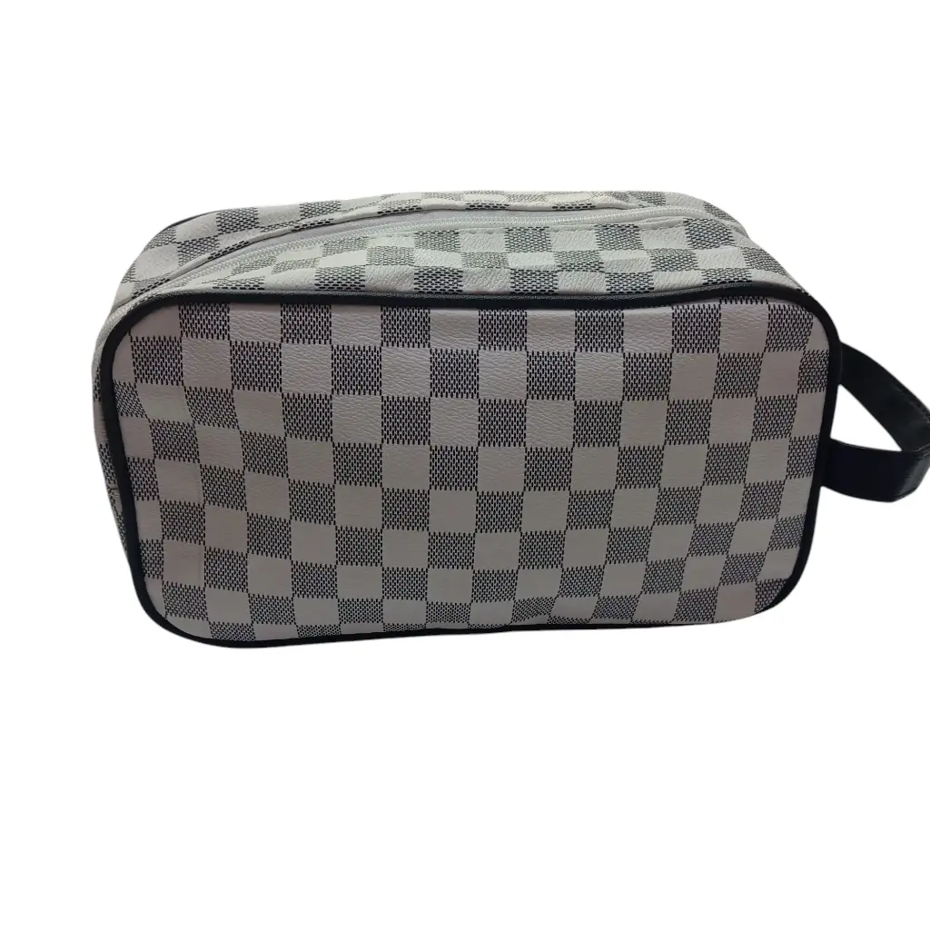 Bolso Cuadros Blanco Y Negro 9606-1 Unisex