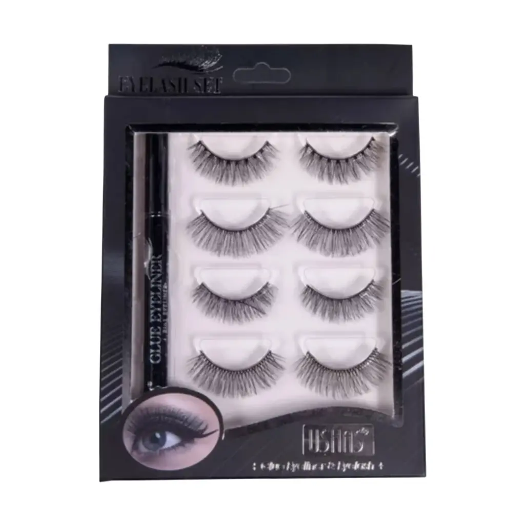 Set Pestañas Y Delineador Ushas Con Pegante