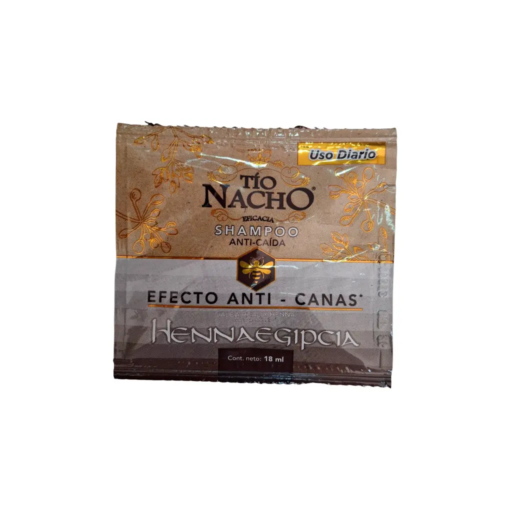 Shampo Tio Nacho Anti Canas Henna Egipcia Sachet 18 Ml