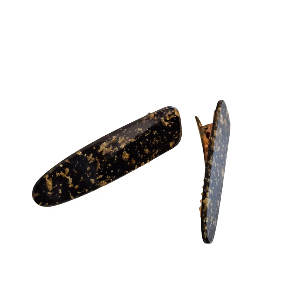 Pinzas Ovaladas En Acrilico Par Popular Hair