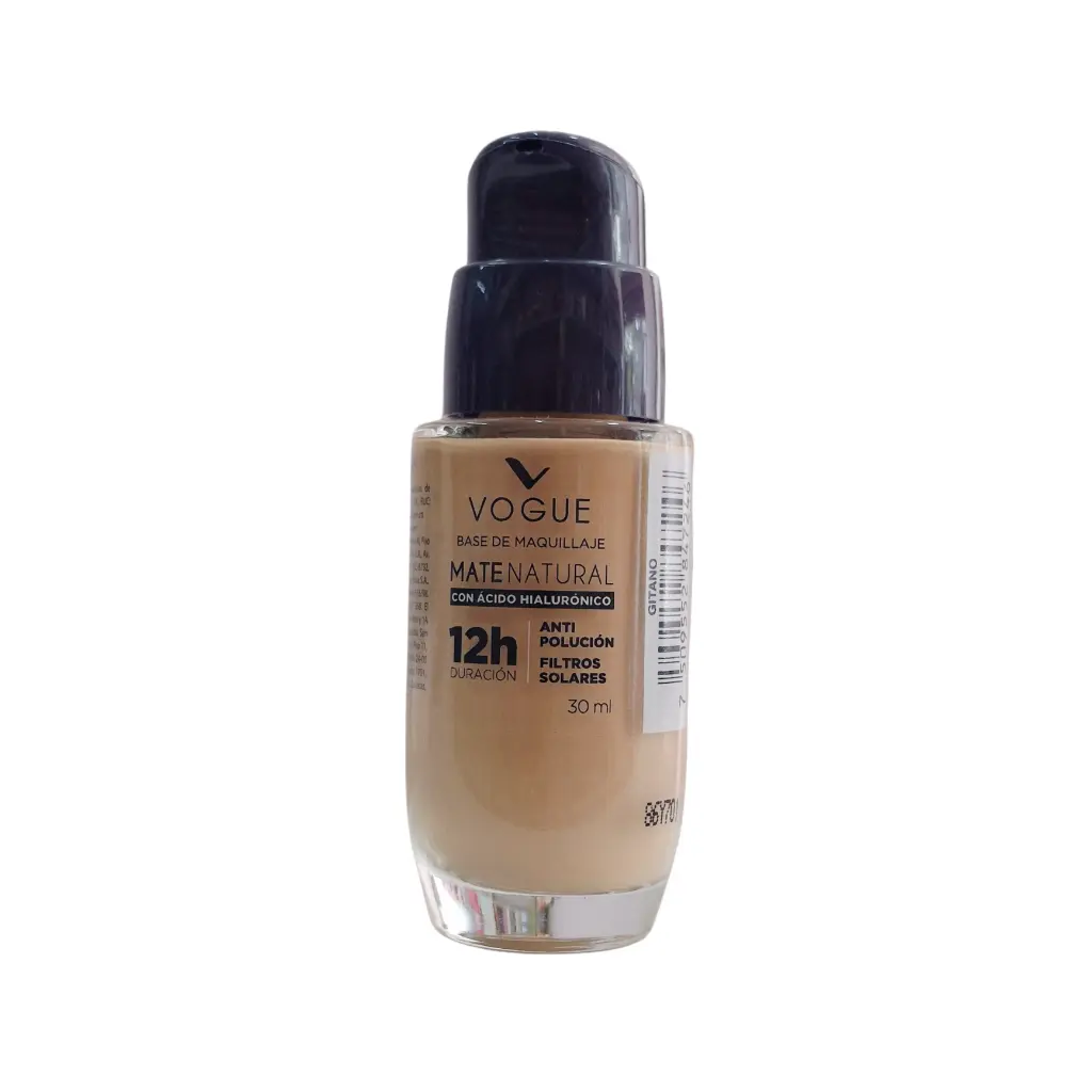 Base Matte Natural Vogue 12H Anti Polución (Gitano)