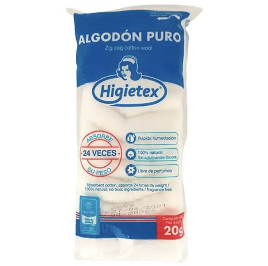 [7702208146032] Algodón Puro Higietex 20g