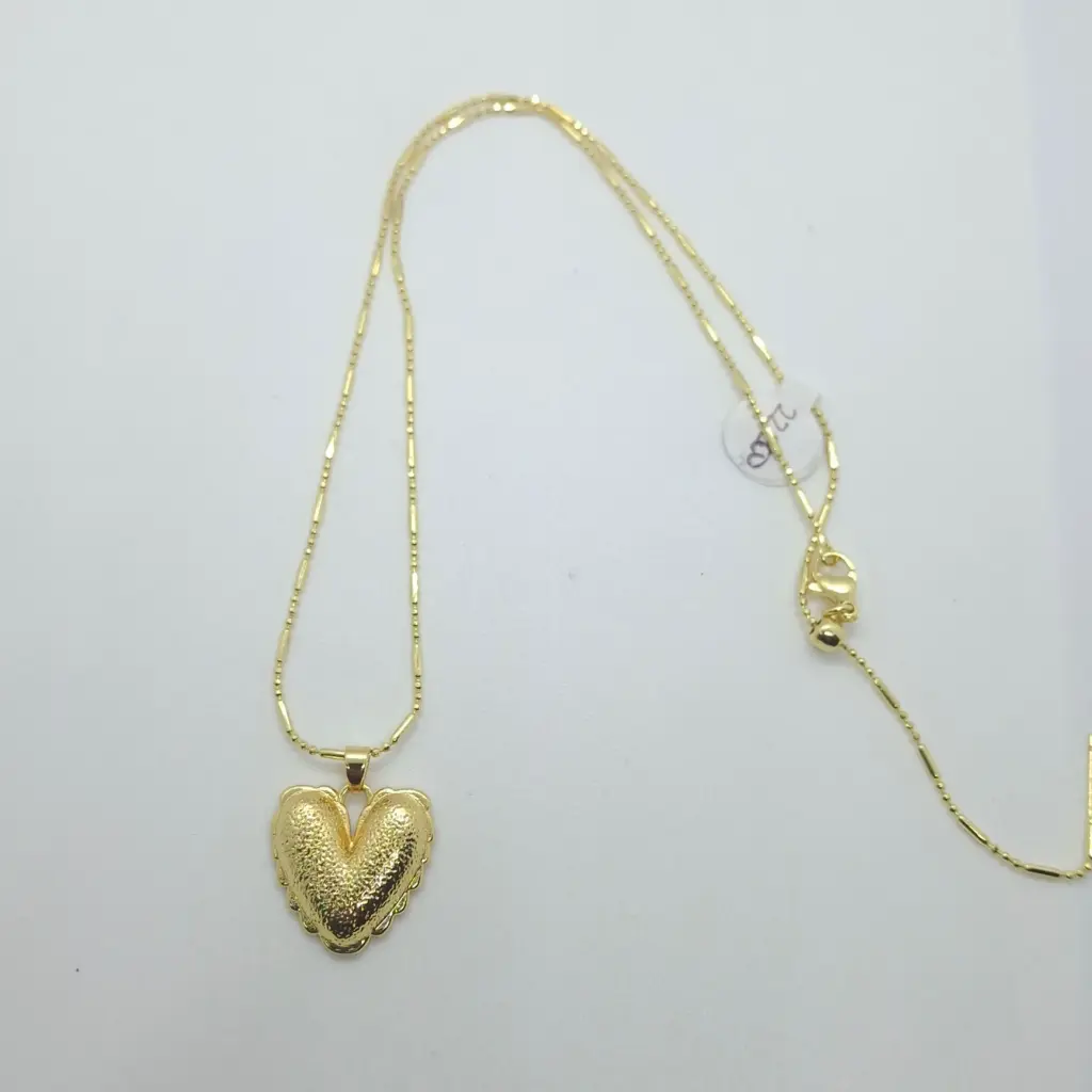 Cadena Delgada Con Dije Corazon Relleno 2Cm