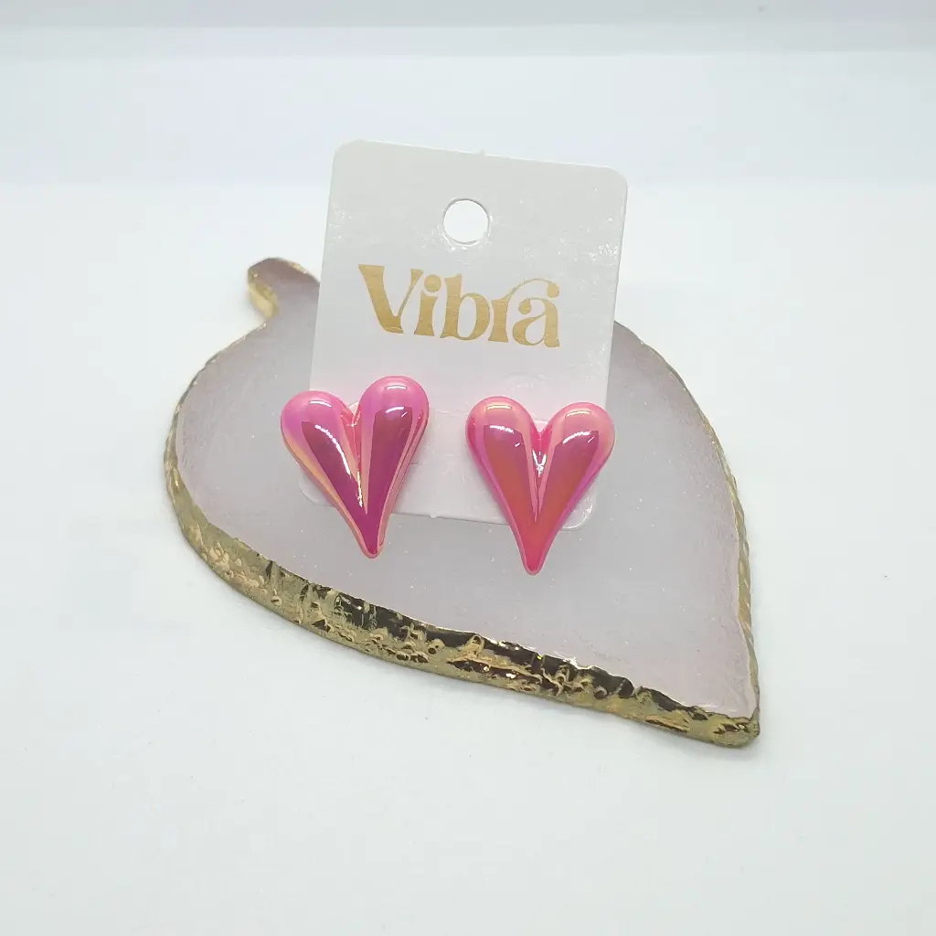 Aretes Corazón Acrílico Vibra