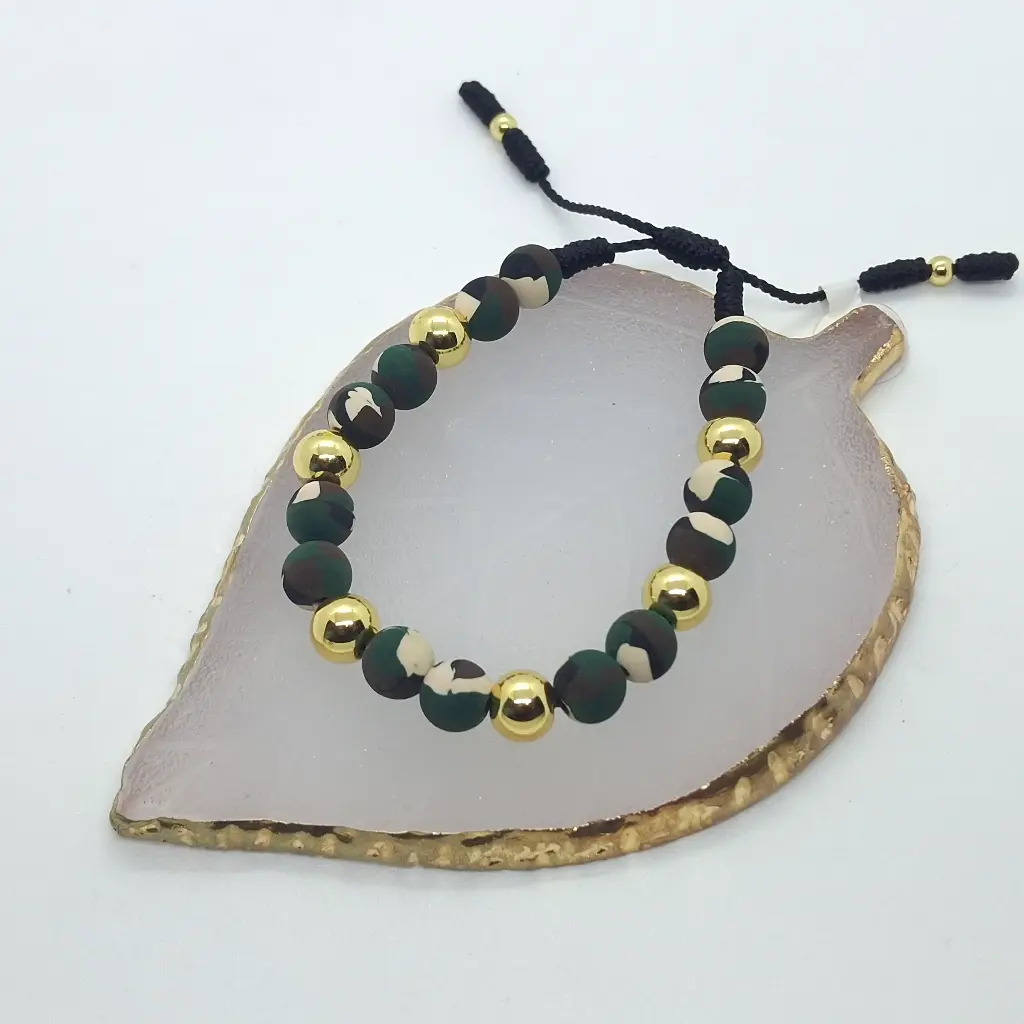 Pulsera Neopreno Balin Rodio 8 mm Sin Dije (Camuflado)