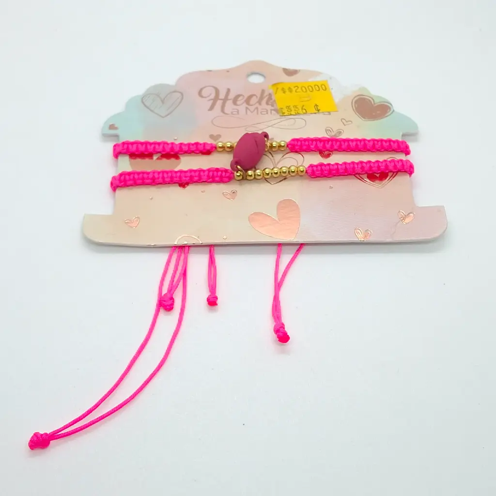 Pulseras x2 Fucsia Imantada