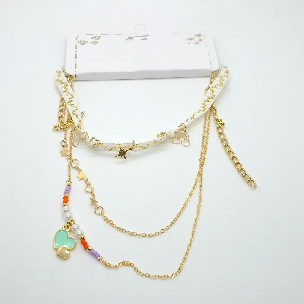 Pulsera Cartón Tejido Mostacilla (Blanco)