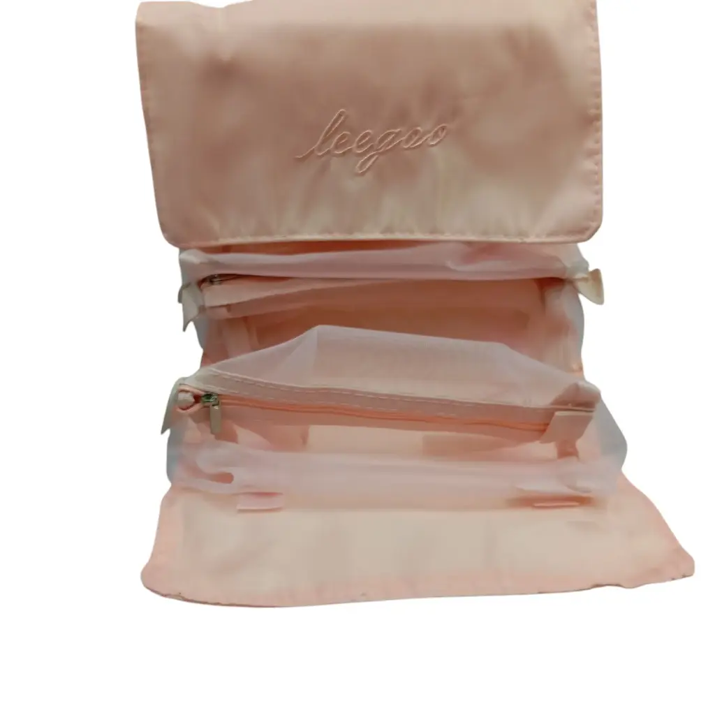 Estuche Tela Para Brochas Rosa Leegoo