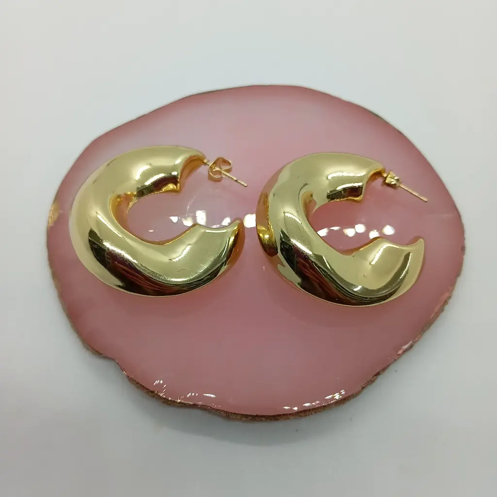 Candongas Grandes Doradas En Rodio