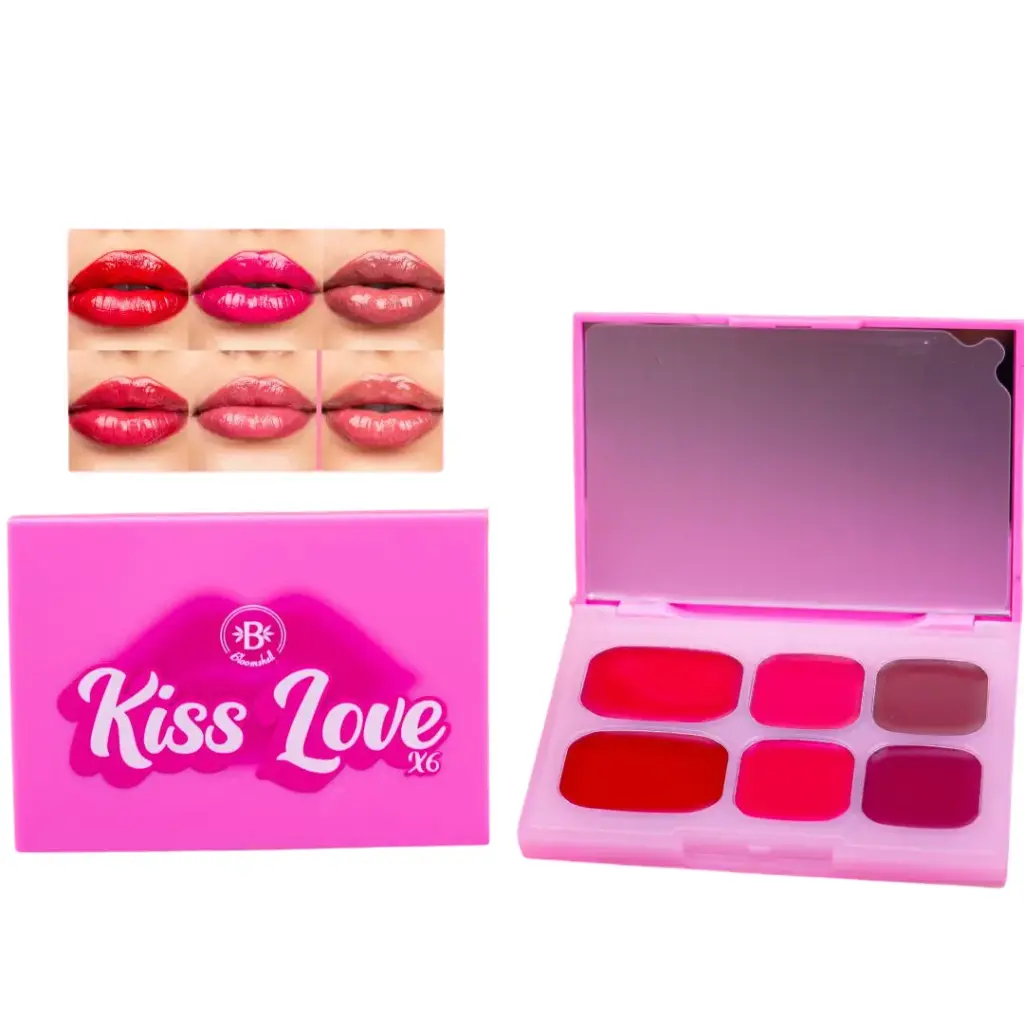 Paleta de labios kiss love X6 bloomshell 