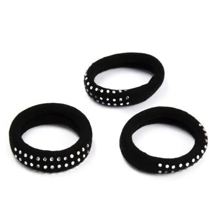 Moñas Con Brillantes Negro X6