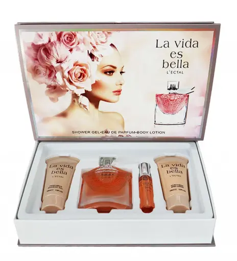 [ENC0000000000003COR] Kit Corporal Replica1.1 La Vida Es Bella Woman - Perfume 75 ml, Perfume De Bolsillo, Gel de baño 100ml,  y Crema corporal 100ml.