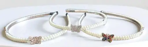 [ENC842] Diadema Perlas Y Mariposa 