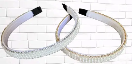 [ENC844CAP] Diadema Metalica con Perlas Gruesa 