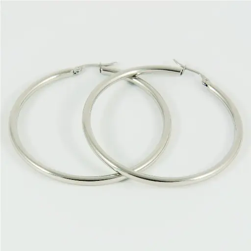 [ENC250ACC] Candongas pequeñas Plateada over gold 5.2 cm