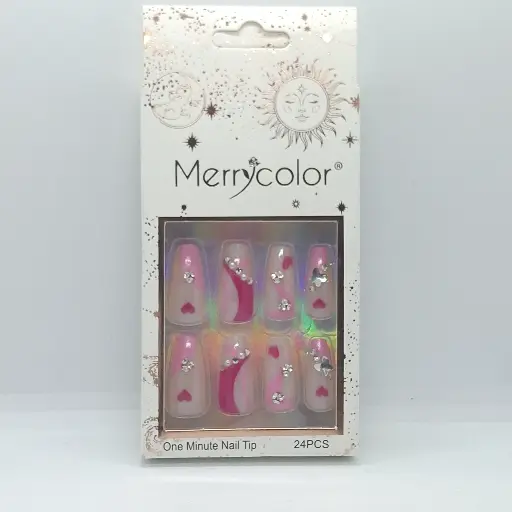 [ENC0000000000383UÑA] Uñas Postizas Decoradas Merry Color