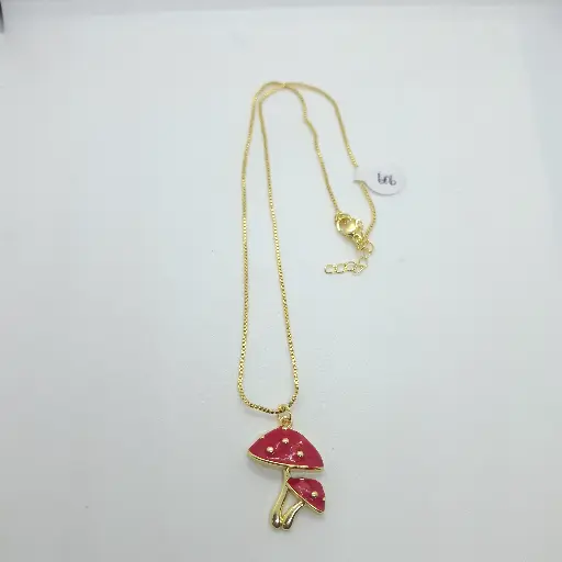 Cadena Con Dije Hongos Rojos x2