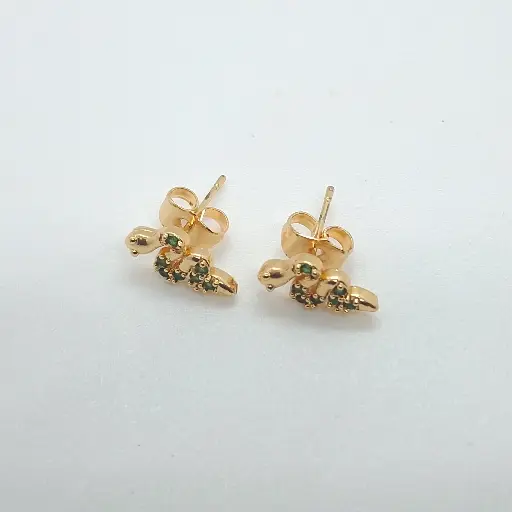 Aretes Serpiente Piedras Verdes