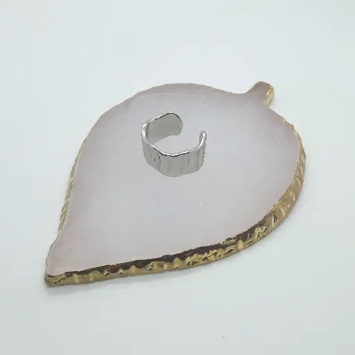 Anillo Plateado Grueso Con Efecto De Abrazadera
