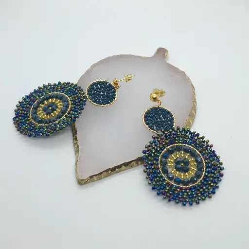Aretes Topitos Tejidos Mostacilla